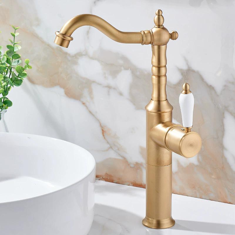 Gold Basin Faucet Antique Bronze Bathroom Faucet Mixer Tap Black Wash basin Faucet Hot and Cold Lavotory Faucet Water Faucet