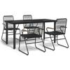 VidaXL Mobilier à dîner de jardin 5 pcs Noir Rotin PVC 3156572