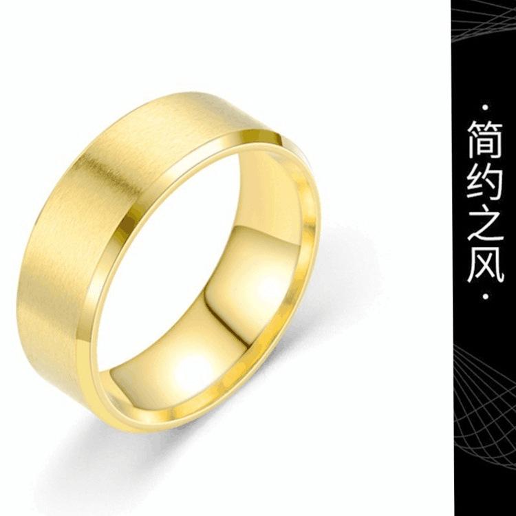 Cross-border European and American popular, titanium steel matte ring, plain stainless steel men's ring ring, Amazon jewelry wholesale