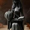 Weighted Stable Base Ornament Pumpkin Witch Ornament Halloween Gothic Style Tabletop Figurine Retro Lightweight Easy Storage Figurine PLA Statue for