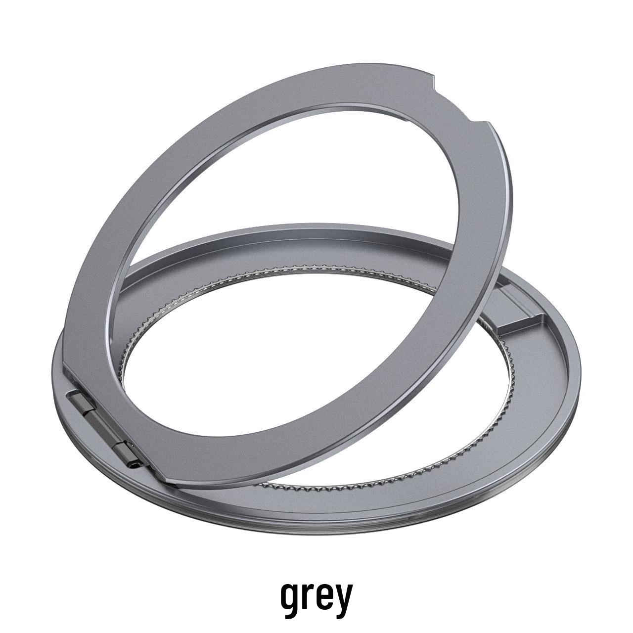 Ultra-thin Magnetic 360° Rotating Finger Ring Phone Stand with Sound Aluminum Alloy Bracket Light Gray