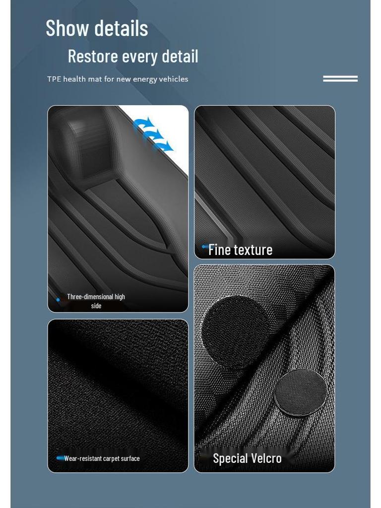 Compatible Floor Mats Set for 2025 Volkswagen Tharu: TPE Eco-Friendly Car, Trunk, and Seat Back Mats.