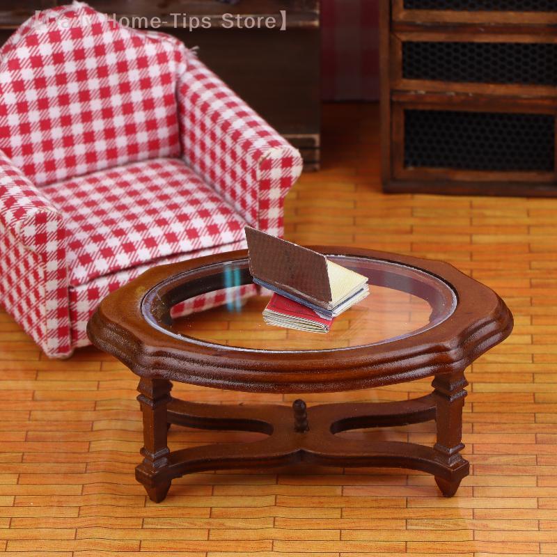 1/12 Dollhouse Simulation Coffee Table Model Dollhouse Living Room Furniture Decoration Micro Scene Construction Props