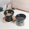 Ceramic Raised Cat Bowl  Elevated Neck Protection Ergonomic Durable Cutlery for Food Water Cute Dog Bowl