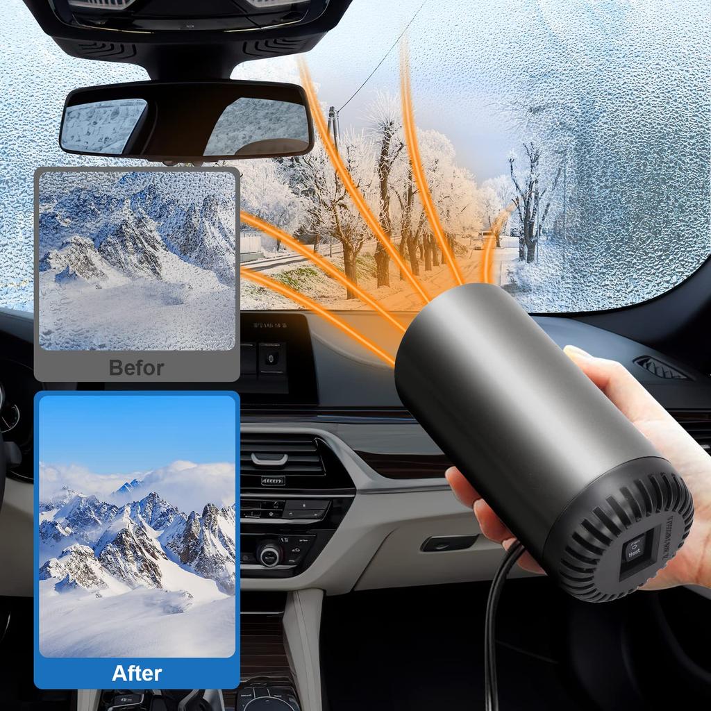 Fan Heater, Car Heater, High Speed Heater, 180° Rotation, Multi-Purpose, Glass Freeze Protection, Easy