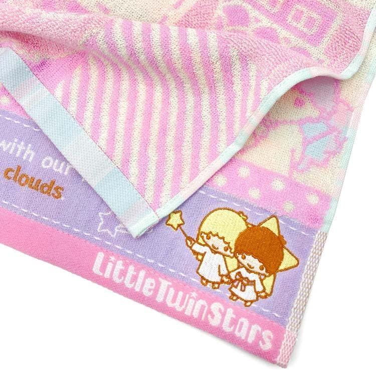 Marushin Sanrio Little Twin Stars Retro Block KikiLala Face Antibacterial and 3725004600 Towel, Cotton, Deodorizing,