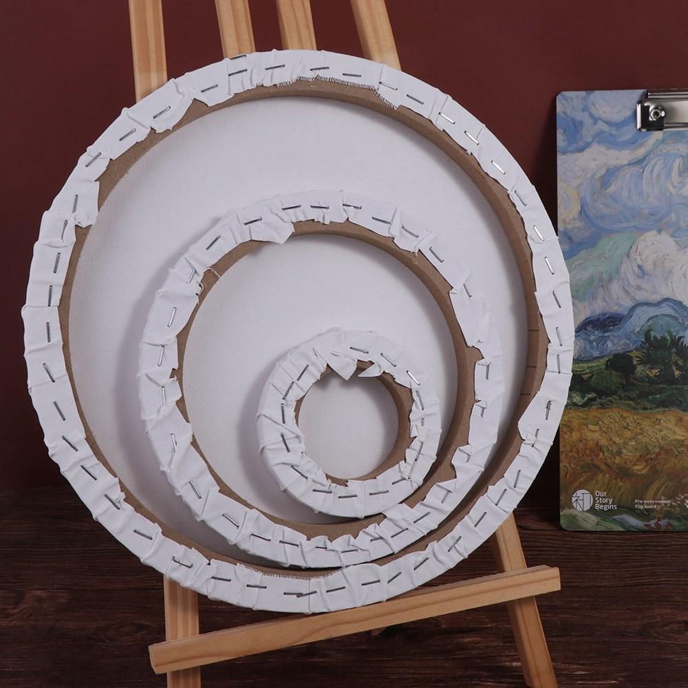 Round for Artist Painter Oil Paint Thicken Picture Frame Drawing Board Painting Board Circle Canvas