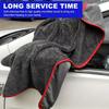 1PC Oversized Microfiber Car Dry Towel with Twist Ring Design - Super Water-absorbing Thickening Technology - Red-gray Detail Fabric