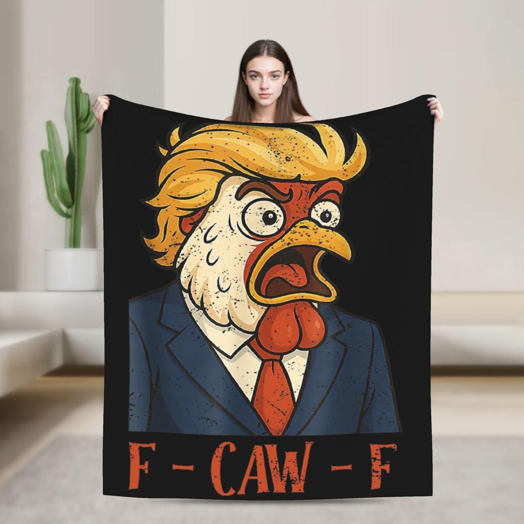 F-Caw-F Chicken Funny Fashion Blanket Fleece Decoration  Multi-function Lightweight Throw Fashion Blanket for Bed Bedroom Plush Thin Quilt