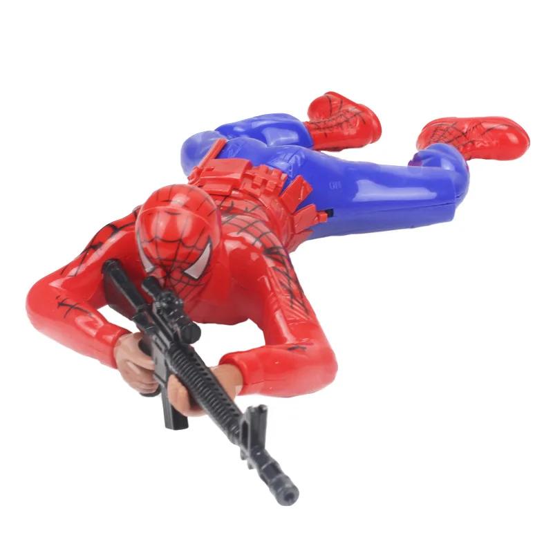

Периферийная игрушка Marvel Ползающий Человек-паук Капитан Америка Халк С пистолетом Ползающая модель Со светом Детская игрушка для ползания