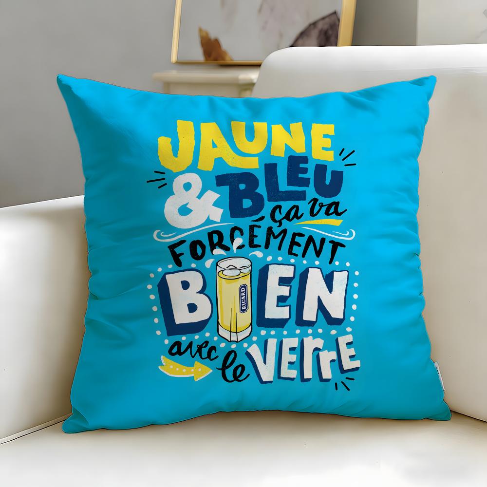 

classic beverage brand Ricard Cushion Cover Soft & Easy-Wash Pillow Case – Versatile for Couch, Bed, Travel and Office 30cmx30cm