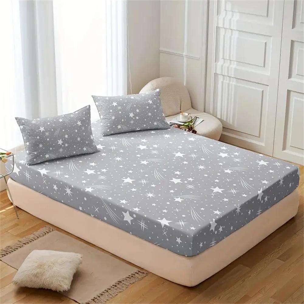 Starry Night Fitted Sheet Set - Soft Microfiber, Deep Pockets, All-Around Elastic, Breathable, Hypoallergenic, and Wrinkle