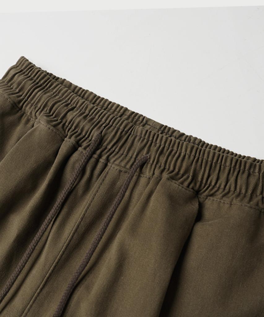 JEMUT Cotton Peach Wide Elastic Waist Pants Brown Mmlp2673