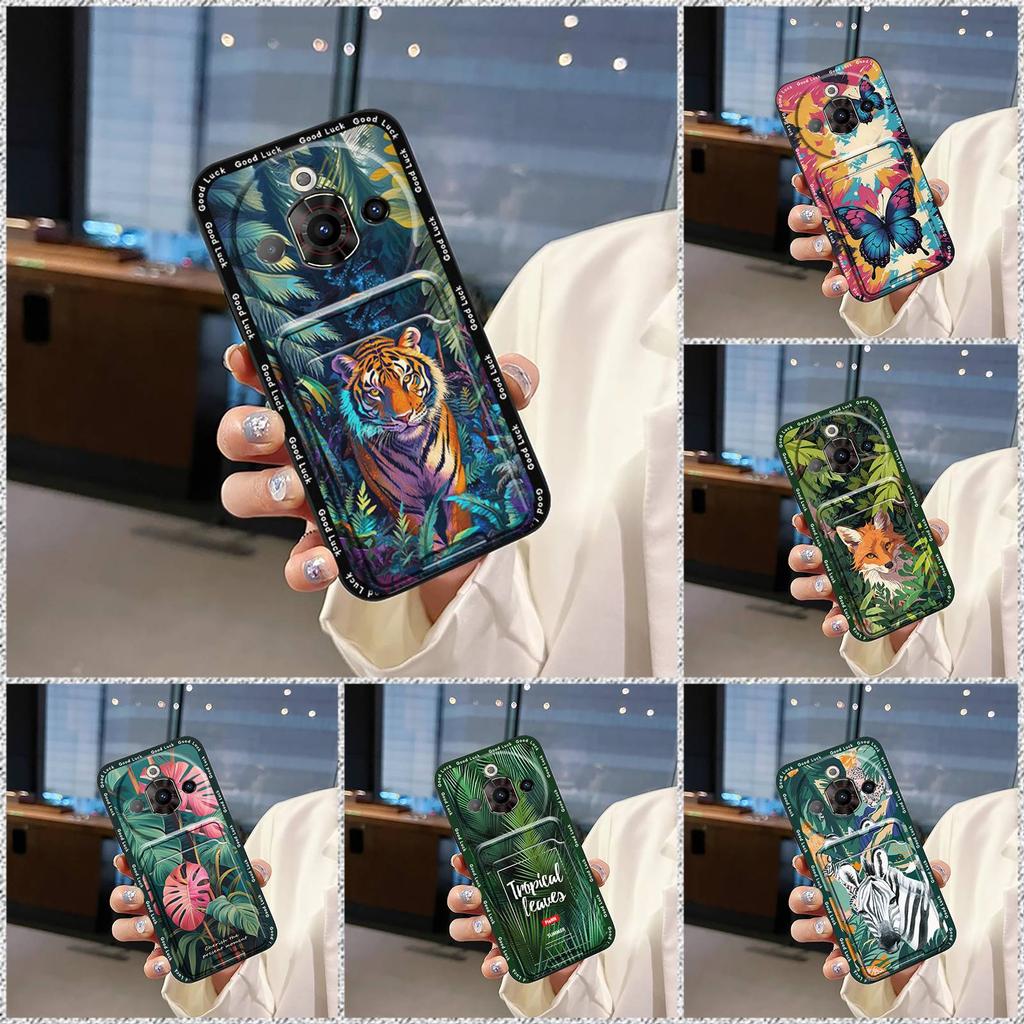 Waterproof Back Cover Phone Case For ZTE Nubia Focus Pro 5G Card slot Graffiti Silicone Dirt-resistant TPU Anti-knock