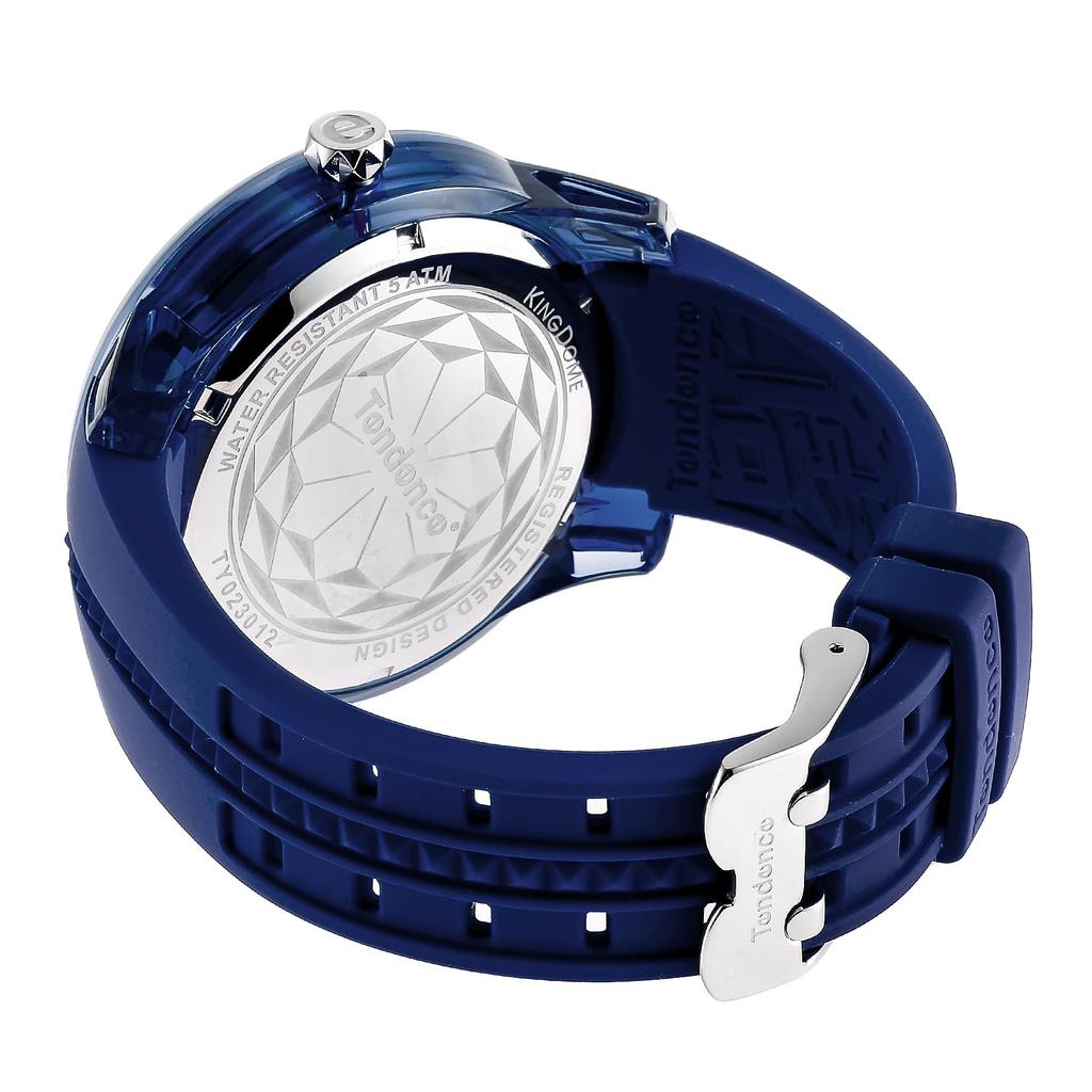 TENDENCE Watch TY023012 KINGDOME Blue Silicone Quartz 50mm Watch Men's