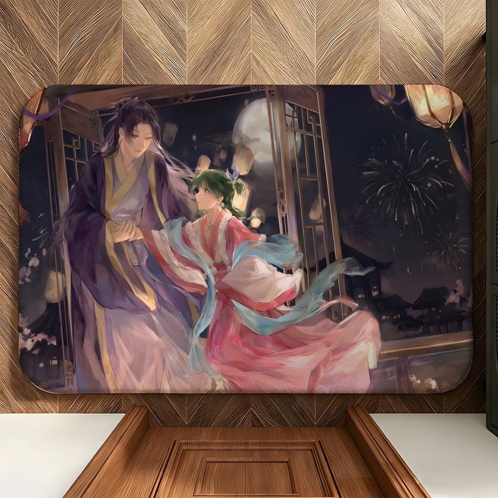 Anime T-The Apothecary D-Diaries Floor Mat Soft Flannel Floor Mat Suitable for Entryways, Living Rooms, Bedrooms, and Bathrooms