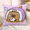 Cute Capybara Print Decorative Pillowcase Bedroom Living Room Square Cushion Pillowcase