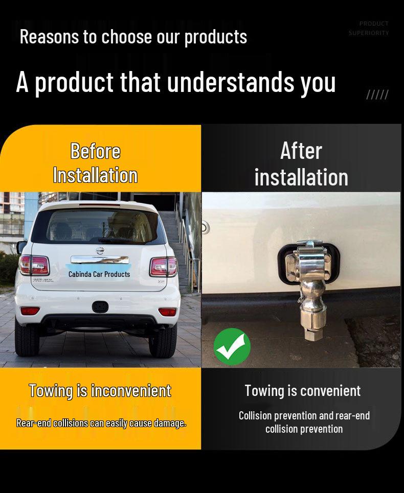 Nissan Patrol Y62 Trailer Hitch & Y61 Stainless Steel Quick Release Towing Hook