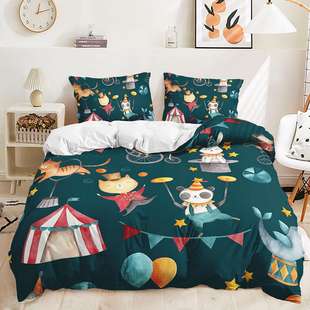 Quilt Cover Animal Rabbit Pillowcase Digital Printing Bedding Three-Piece Set