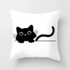 Totenkopf Katze Schwarze Katze Heimdeko Kissenbezug Freche Katze Sofa Autodekoration x Kissenbezug Quadratischer Polyester Kissenbezug