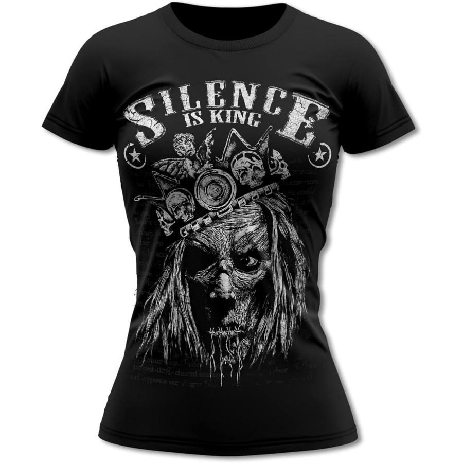 Bands and Bones Silence is King Gothic Metal Women s T-Shirt XXXXXL разноцветный