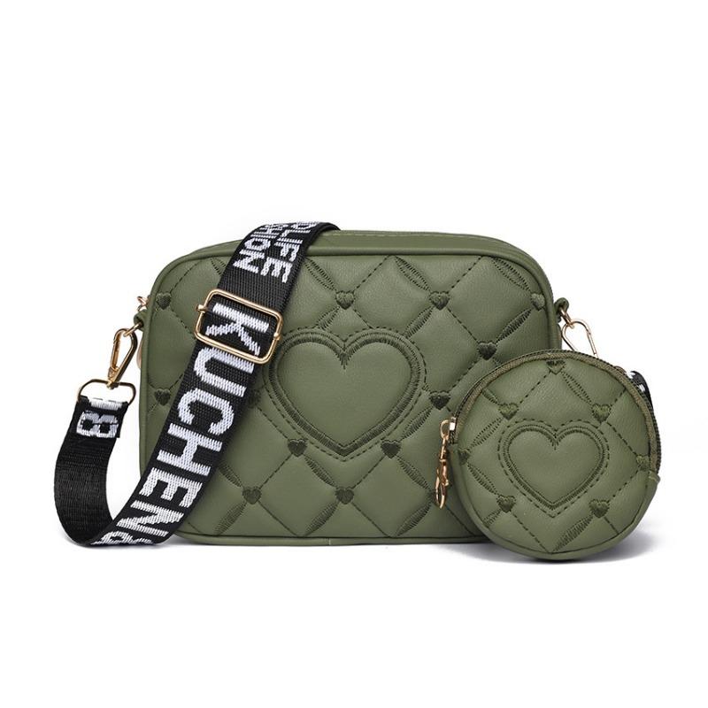 

Lis ag new trendy small square bag broadband two-piece set quilted love bag mobile phone messenger women s bag армия зеленый
