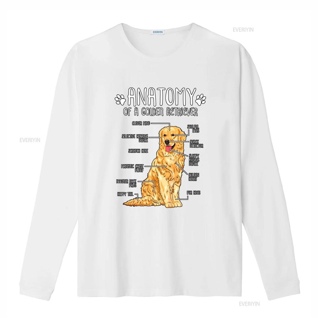 Funny Golden Retriever Anatomy Print Casual Dog Lover T Shirt vintage Washed fashion Versatile homme Soft Stretched Unisex