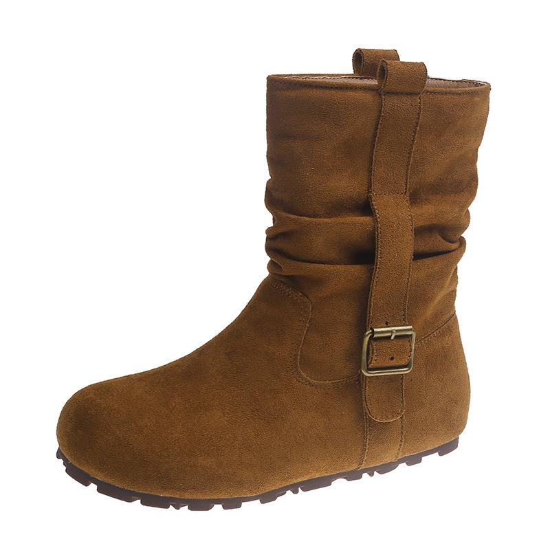 2025 New Autumn Round Head Comfortable Temperament Trendy Fashion Versatile Korean Style Short Boots Women Comfortable Fashion Boots Women