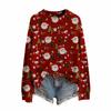 Women's Fashion Christmas Print Stylish Elegant Long Sleeve Top