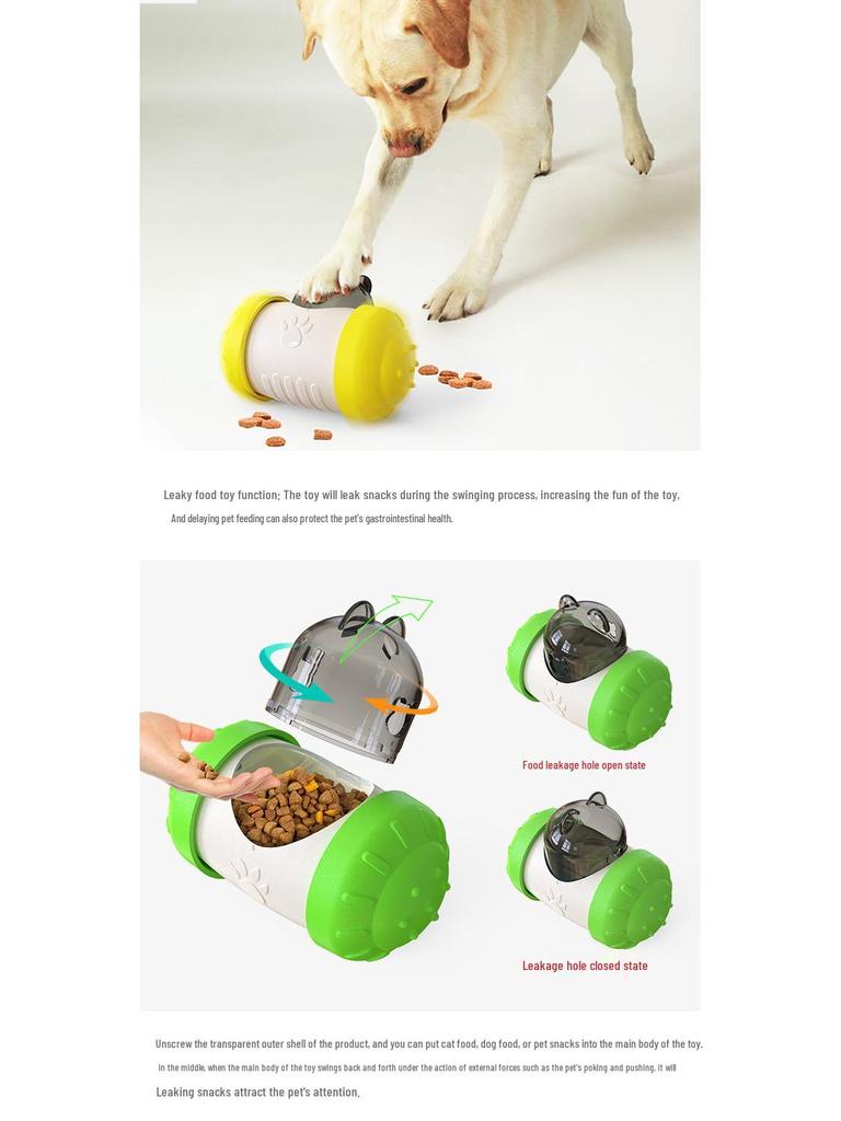 Pet Wobbling Bite-Resistant Food Ball Toy for Dogs and Cats