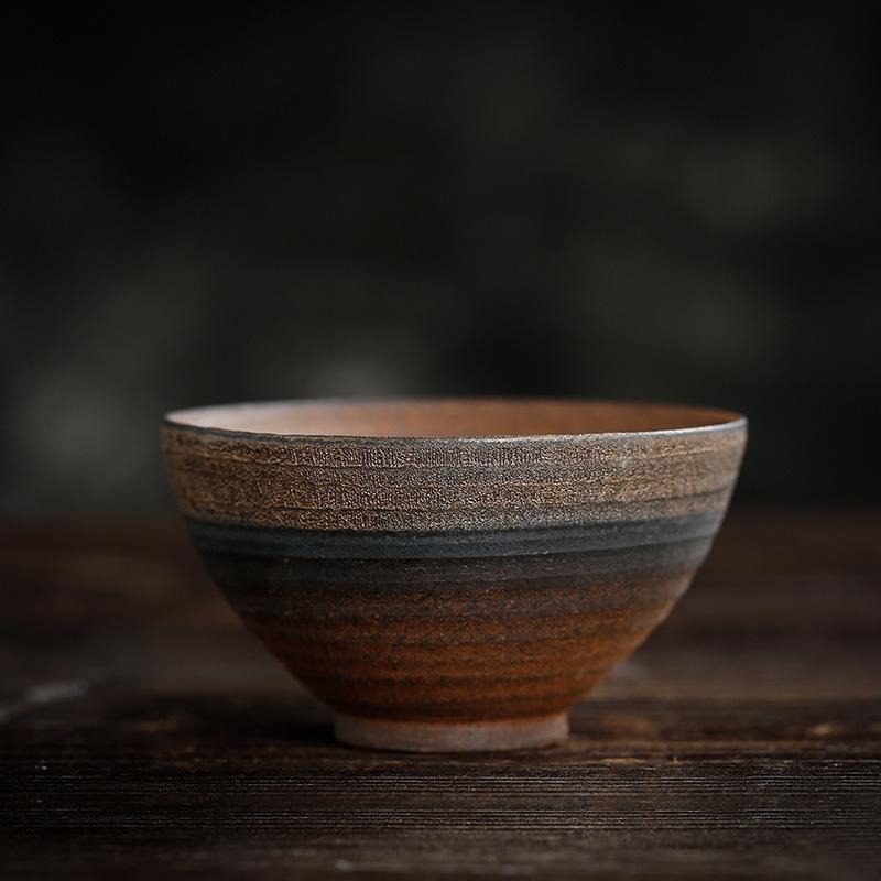 Retro Kiln Change Ceramics Master Cup Handmade Coarse Pottery Teacup Tasting Mug Tea Bowl Meditation Cup Tea Ceremony Drinkware