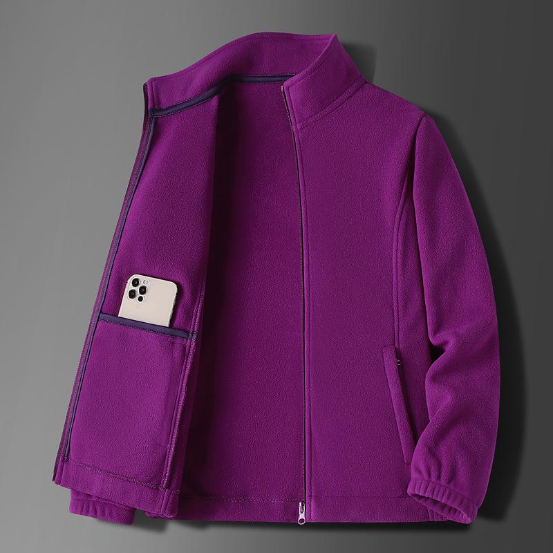 

2024 Unisex Stand Collar Lambswool Fleece Jacket - Men s Thickened Cotton Winter Coat L