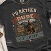 I'd Rather Be Dude Ranching T-Shirt, Cowboy Life Tee, Western Style Shirt, Rustic Rancher Mountains Horse Graphic, Adventure Countrycore
