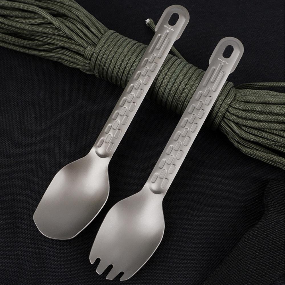 Titanium Spoon Lightweight Dinner Spoon Cutlery Flatware for Home Outdoor Camping Hiking Backpacking Picnic