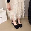 Fashion Hot Selling 2025 Retro Fashion Women's Sandals Slip-On Cover Toe Hollow Back Single Shoe French Style Trendy Lazy Person's Shoes