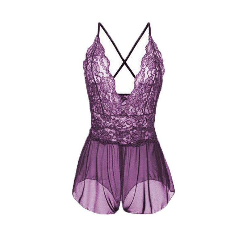 Women V Neck Lingerie Cross Back Babydoll With Adjustable Criss Cross Straps And Plus Size Options
