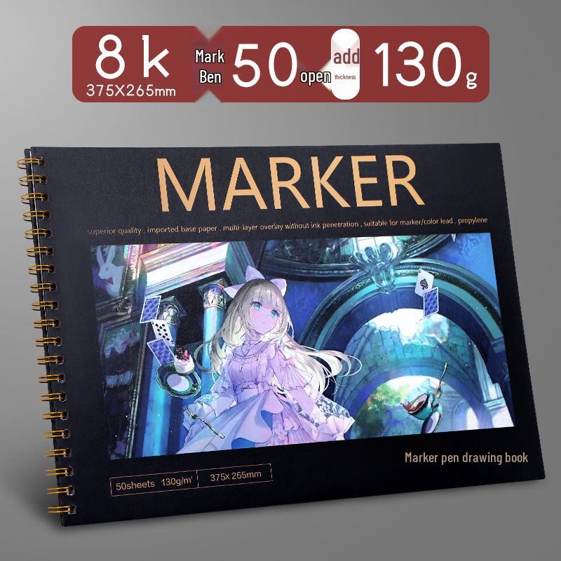 Bloc Marqueur A4 & Livre de Coloriage pour Tous les Âges: Idéal pour les Beaux-Arts, l'Animation et le Dessin Élémentaire aux Crayons de Couleur.