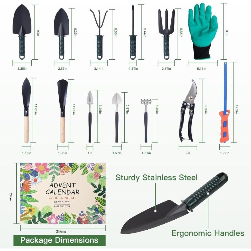 Advent Calendar 2025 for Adult Garden Set Tools for Pruning Gardens Christmas Gifts for Gardening Enthusiasts 24 Day Countdown for Women Men