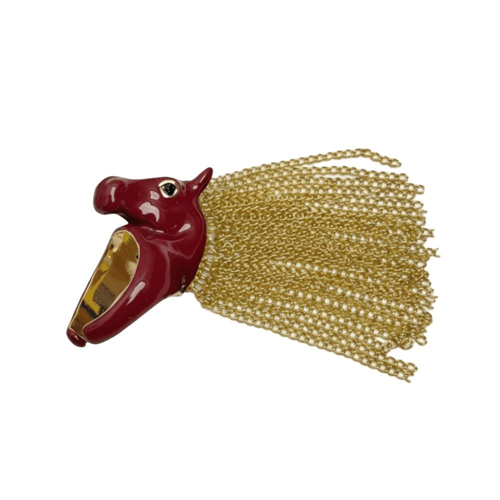 Exaggerated Design Zebra Tassel Ring High-End Feeling Creative Design Zebra Head Ring Open Ring Metal Material Finger Ring