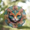 Lebhafter Metall-Windspinner mit filigranem Katzendesign - Batterielos, 360° drehbarer Haken für dynamische Garten- und Terrassendekoration