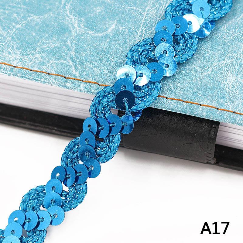 5m Sequin Lace Curve Lace Fabric Trim DIY Sewing Craft Garment Accessories Shiny Beading Sequins Ribbons Wedding Decoration