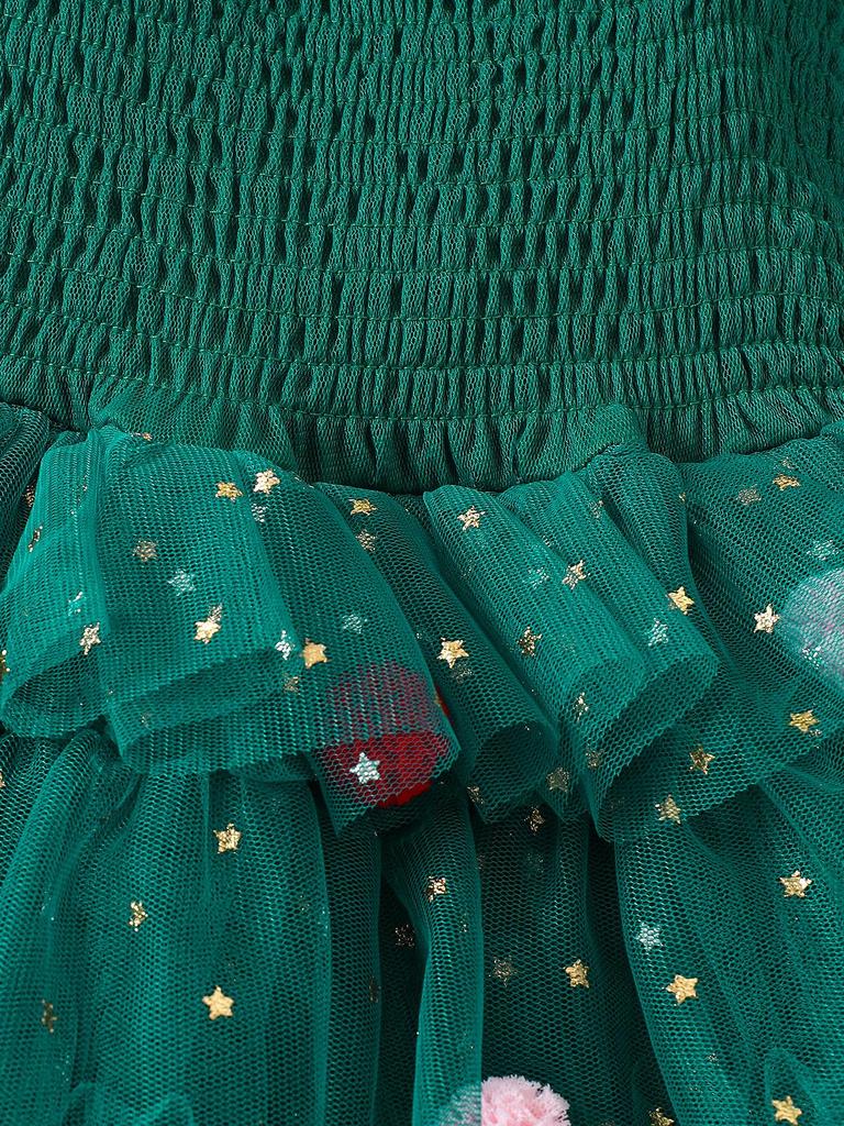 Rojtos spagettipántos karácsonyi ruha - Színes puffos szoknya lányoknak