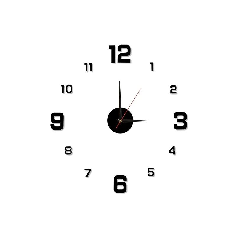 Modern Design Wall Clock 2D Diy Quartz Clock Fashion Watch Acrylic Mirror Stickers Living Room Home Decoration Wall Decor