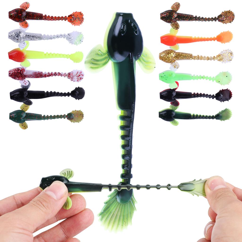 Buy 12 Pcs Soft Fishing Lure Set + 25 Lead Hooks Soft Bait Swimbait