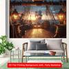 Nautical Pirate Ship Backdrop - Sunset Deck Lanterns Ocean Background