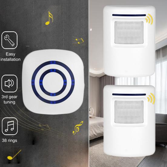 

1 Set Entrance Welcome Doorbell Entry Alarm Volume Adjustable LED Separate Type Wireless Voice-activated Doorbell Shop