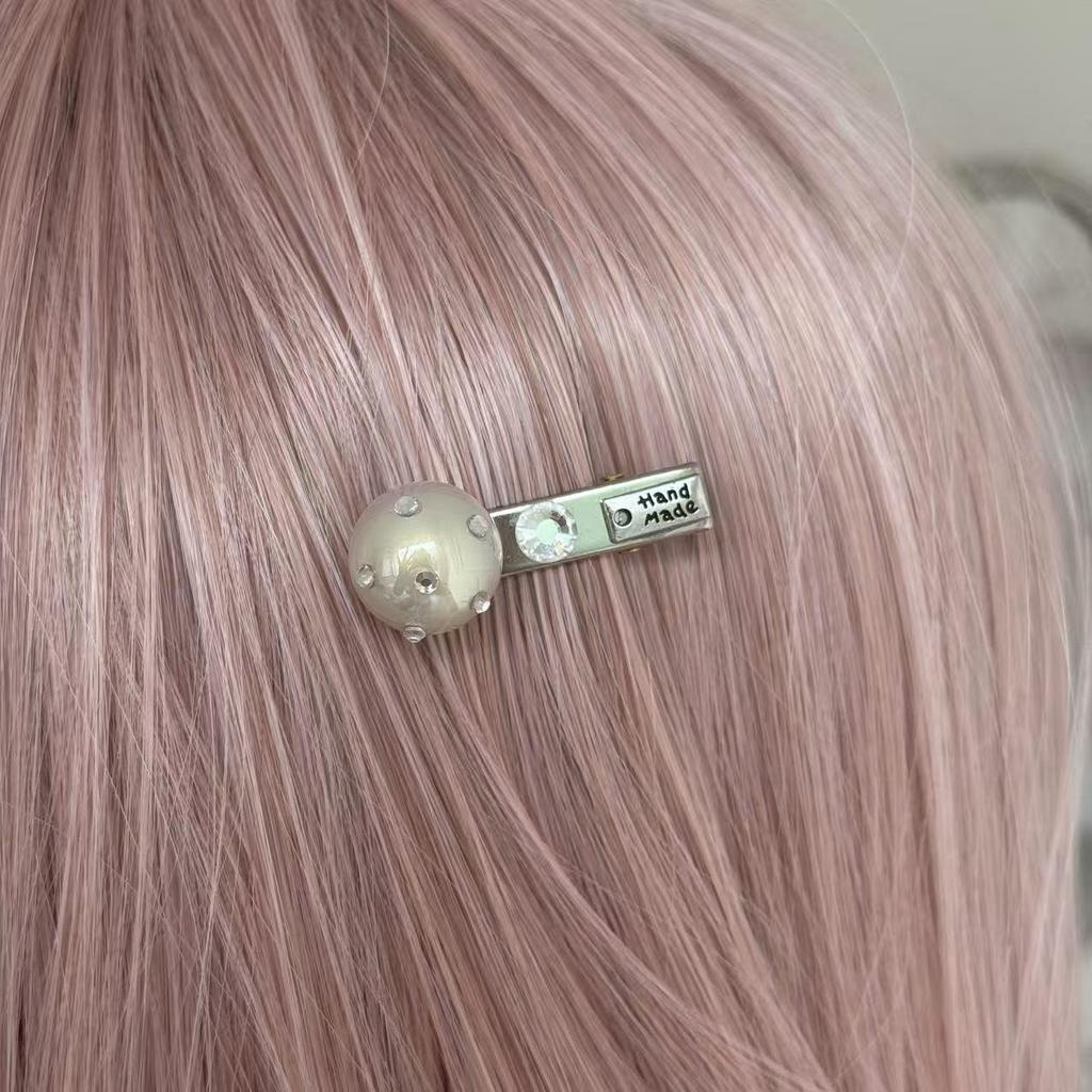 Versatile Rhinestone Bead Hair Clip for Women - Simple Duckbill Side Clip for Bangs