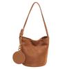 Korean niche ins suede suede surface retro bucket bag versatile shoulder messenger women tote bag