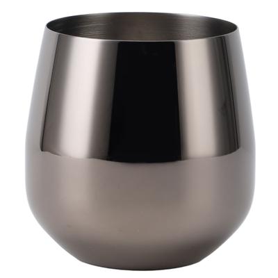 Taça de Vinho de Aço Inoxidável Sem Haste Formato de Ovo 550ml Inquebrável Portátil para Bar Eventos ao Ar Livre