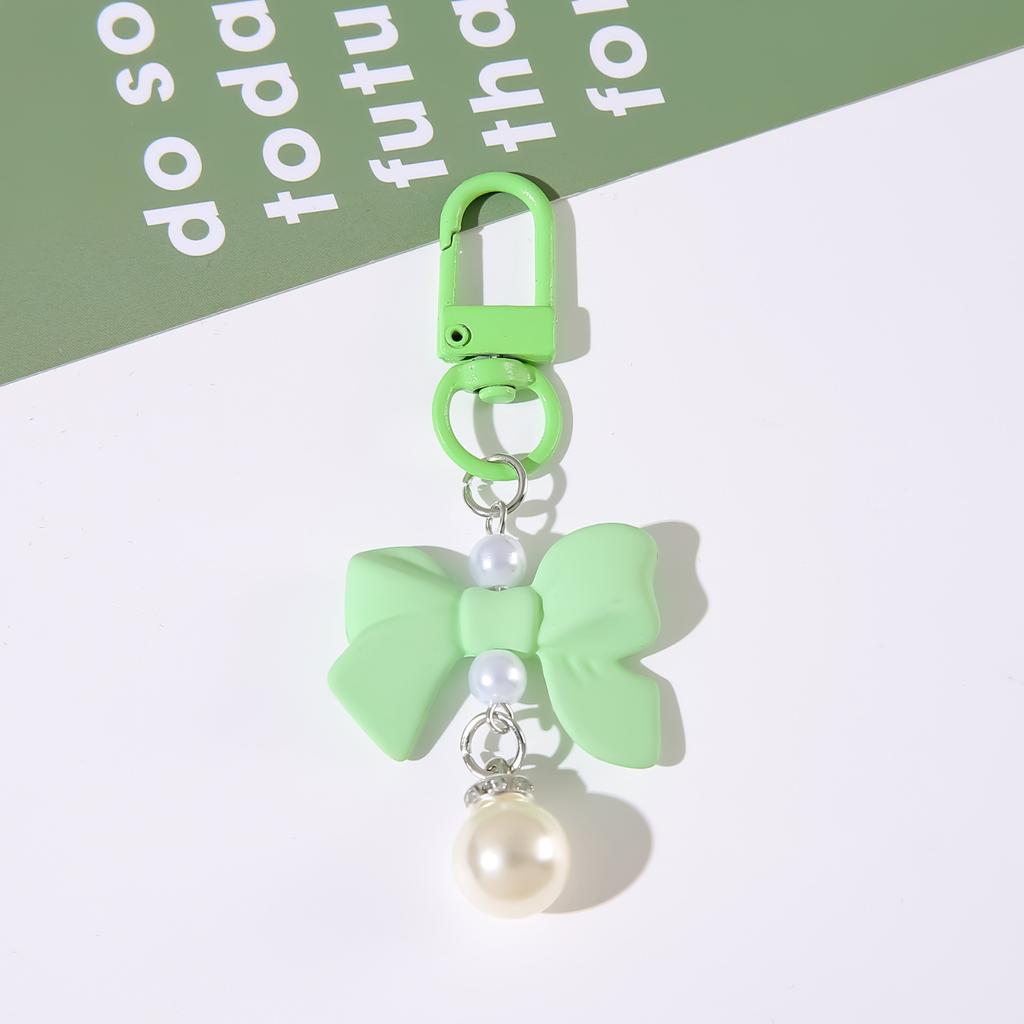 Bow-knot Textured Lacquer Resin Pendant Mobile Phone Accessory Earphone Pouch Keyring Charm Accessory Handbag Clothing Student Gift